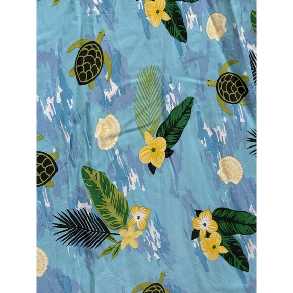 Modcloth Collectif Skirt Women’s Sz 26 A-line Blue Green Turtles Hawaiian Print - Picture 4 of 5